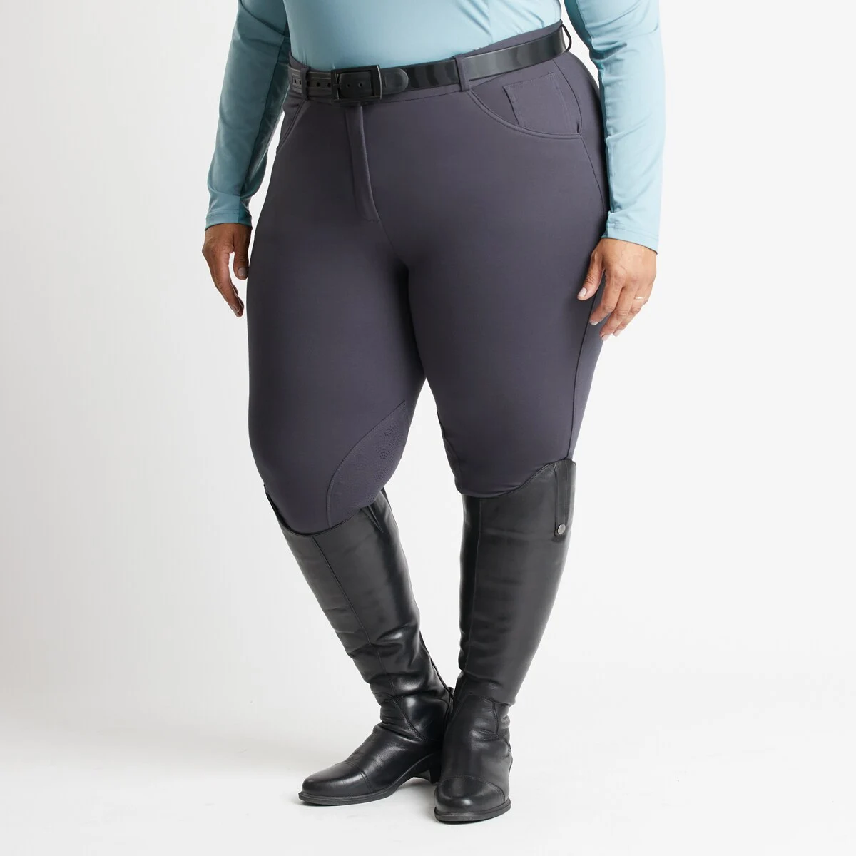 Piper Knit High-Rise Breeches By SmartPak - Knee Patch - Image 13