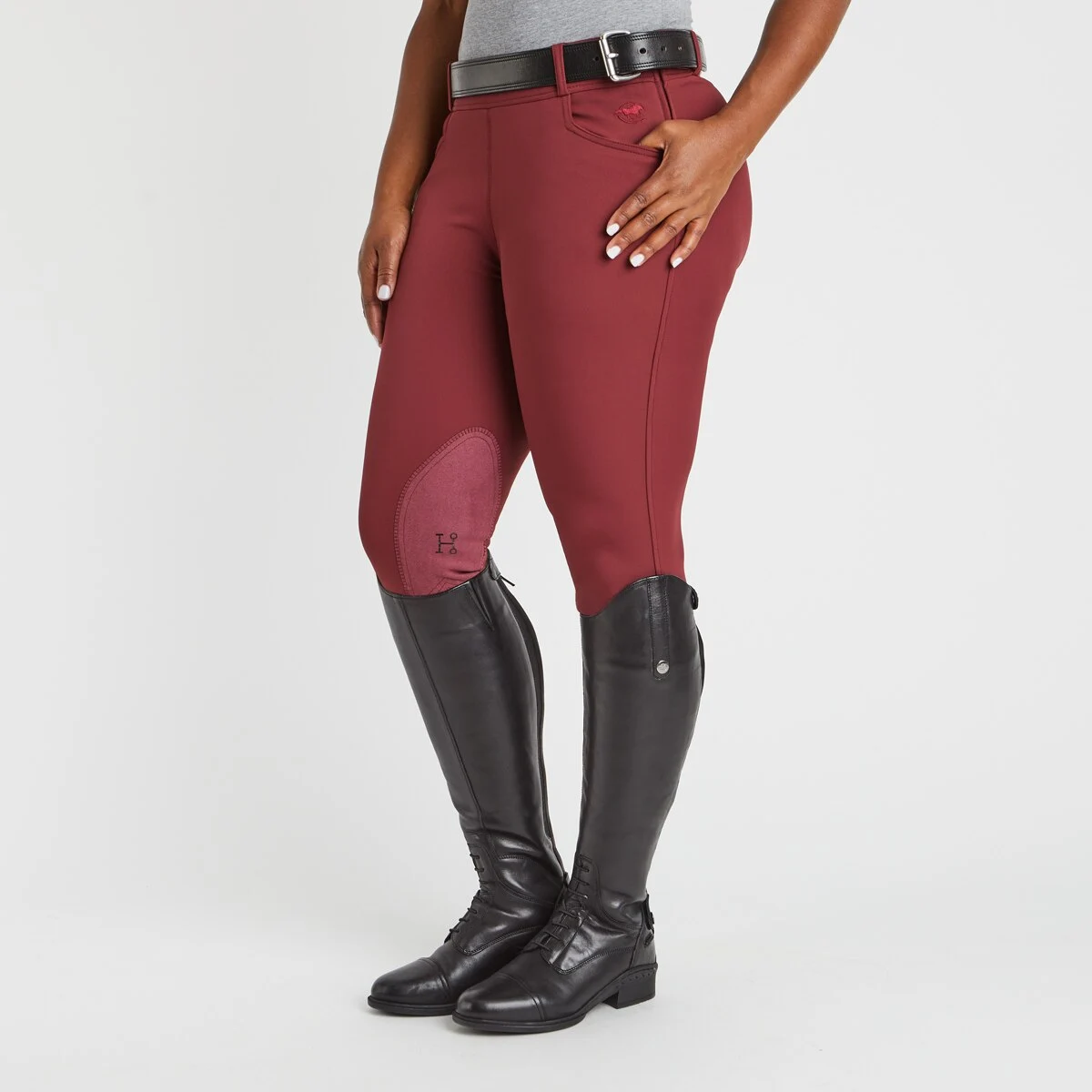 Hadley Mid-Rise Side Zip Breeches By SmartPak - Knee Patch - Image 9