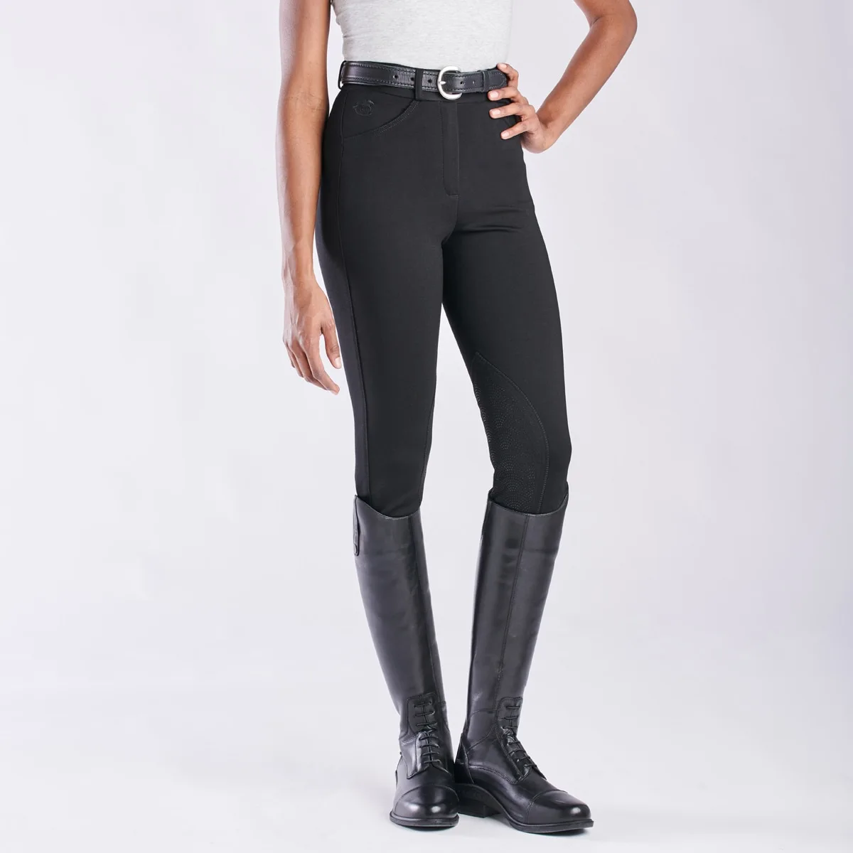 Piper Knit High-Rise Breeches By SmartPak - Knee Patch - Image 5