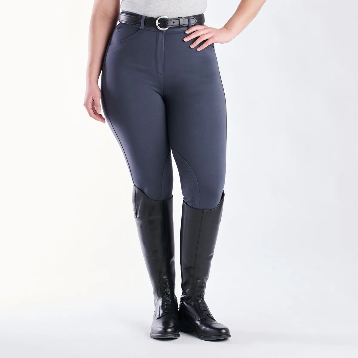 Piper Knit High-Rise Breeches By SmartPak - Knee Patch - Image 9